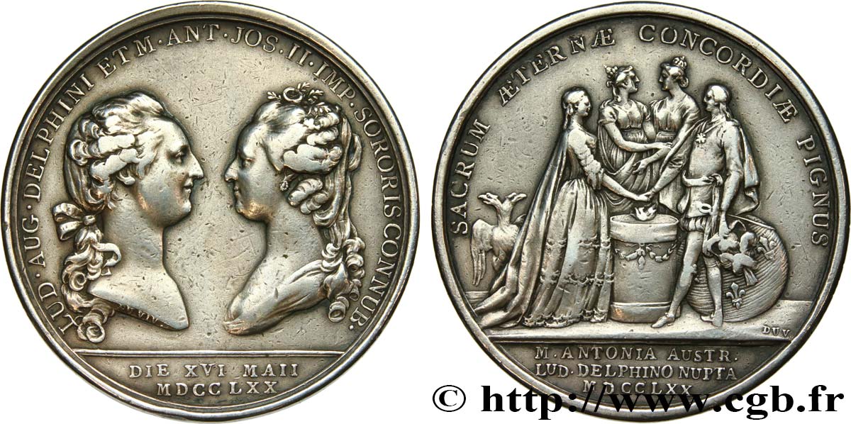 DAUPHINÉ - LOUIS X, DAUPHIN (futur LOUIS XVI) Médaille, Mariage du dauphin SS
