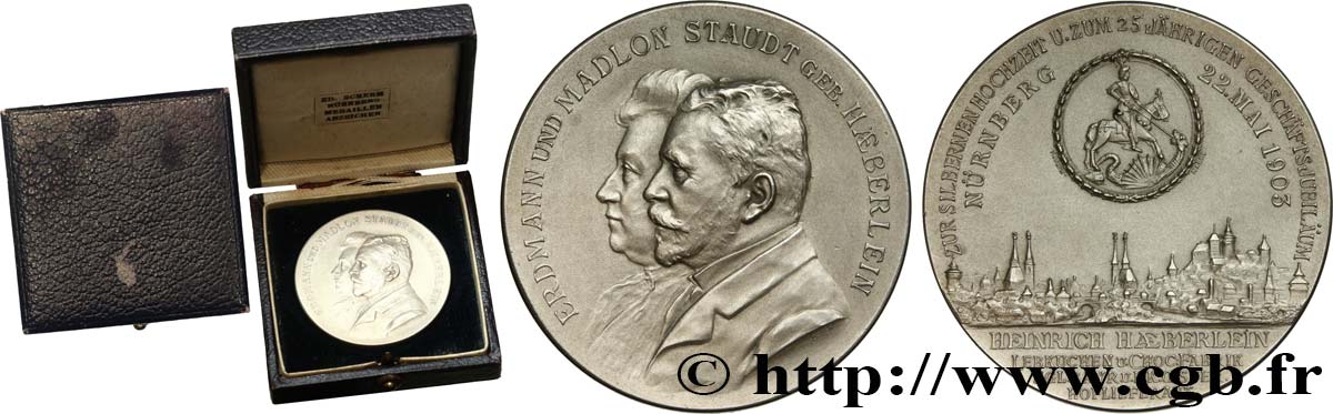 COMPANIES, INDUSTRIES AND MISCELLANEOUS TRADES Médaille, noces d’argent de l’entreprise de Von Erdmann et Madlon Staudt AU