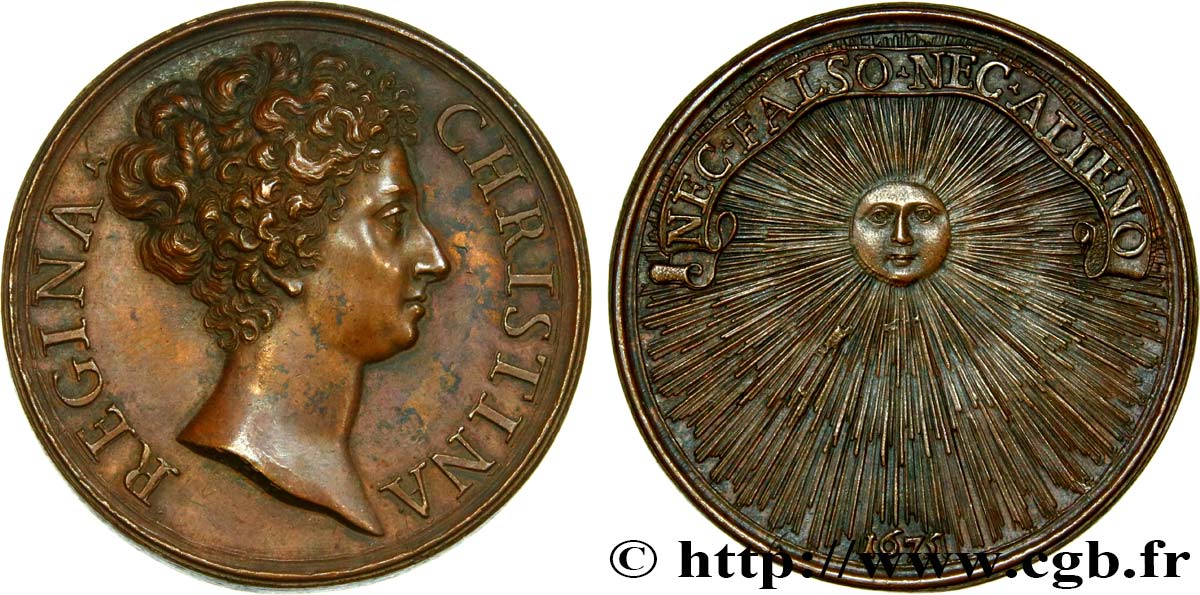 SUÈDE - ROYAUME DE SUÈDE - CHRISTINE DE SUÈDE Médaille de Christine de Suède SUP