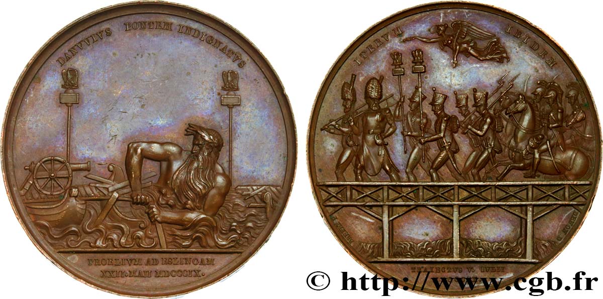 NAPOLEON S EMPIRE Médaille, Bataille d’Essling et passage du Danube AU