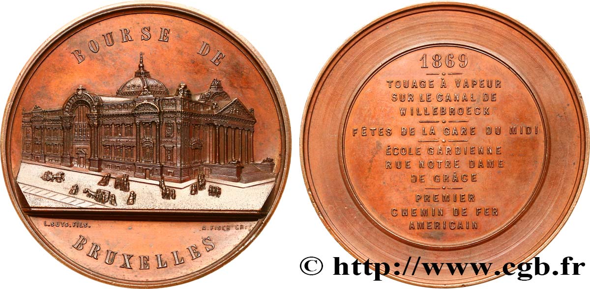 BELGIO Médaille, Bourse de Bruxelles SPL