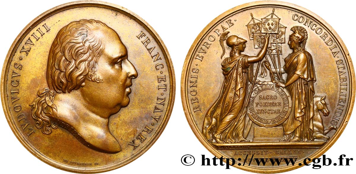 LOUIS XVIII Médaille, Accession à la sainte alliance SUP