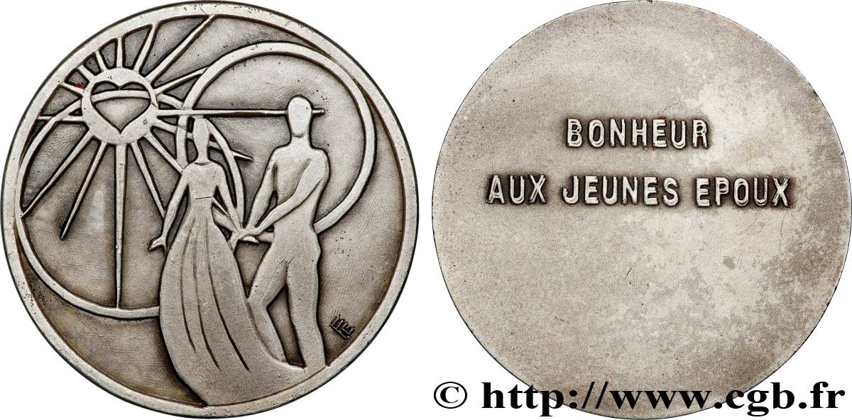 AMOUR ET MARIAGE Médaille, Bonheur aux jeunes époux VZ