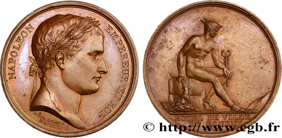 PRIMO IMPERO Médaille, Hôtel de ville de Rouen SPL