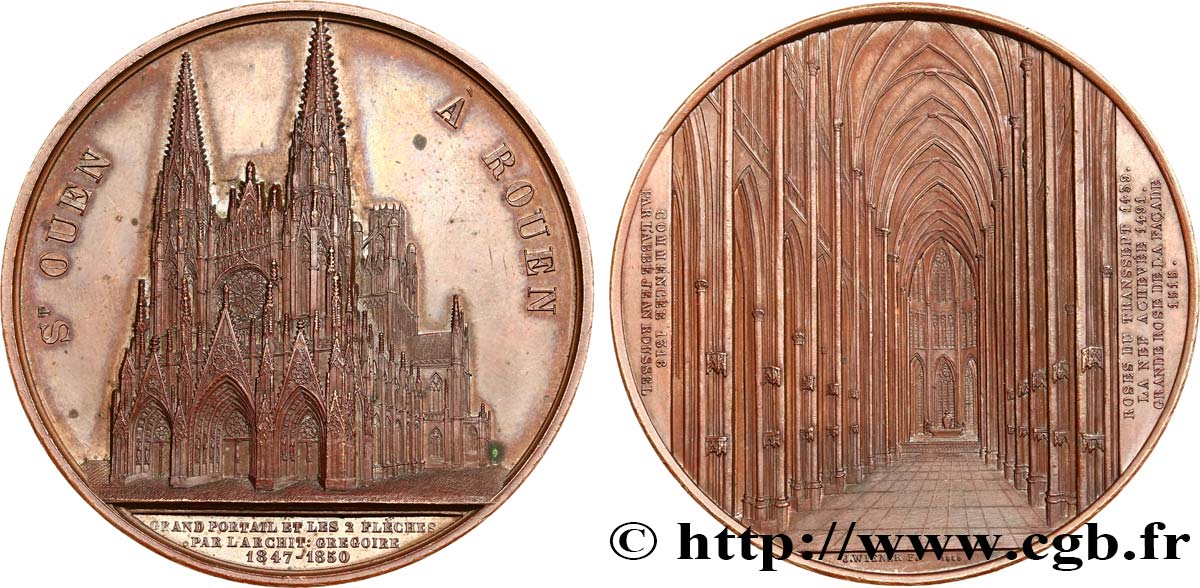 ROUEN - CLERGÉ ET ÉGLISES Médaille, Eglise de l’abbaye St-Ouen VZ