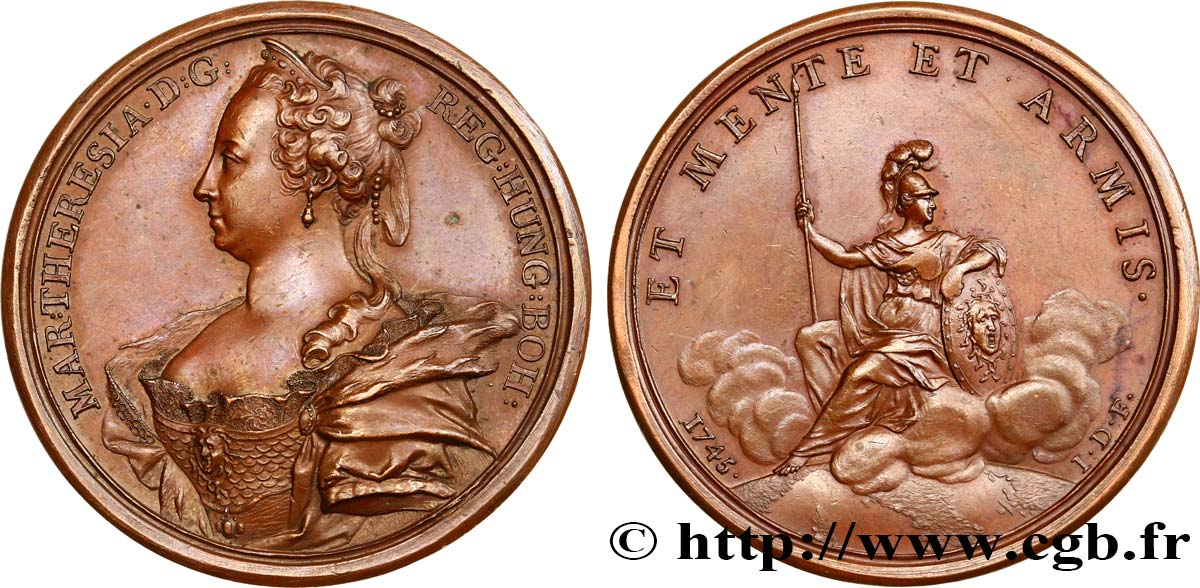 AUTRICHE - ROYAUME DE BOHÊME - MARIE-THÉRÈSE Médaille, Marie Thérèse d’Autriche EBC