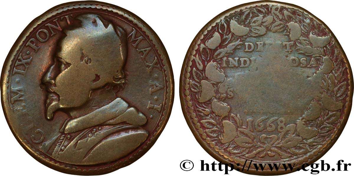 ITALIA - STATO PONTIFICIO - CLEMENTE IX (Giulio Rospigliosi) Médaille, Pape Clément IX q.MB