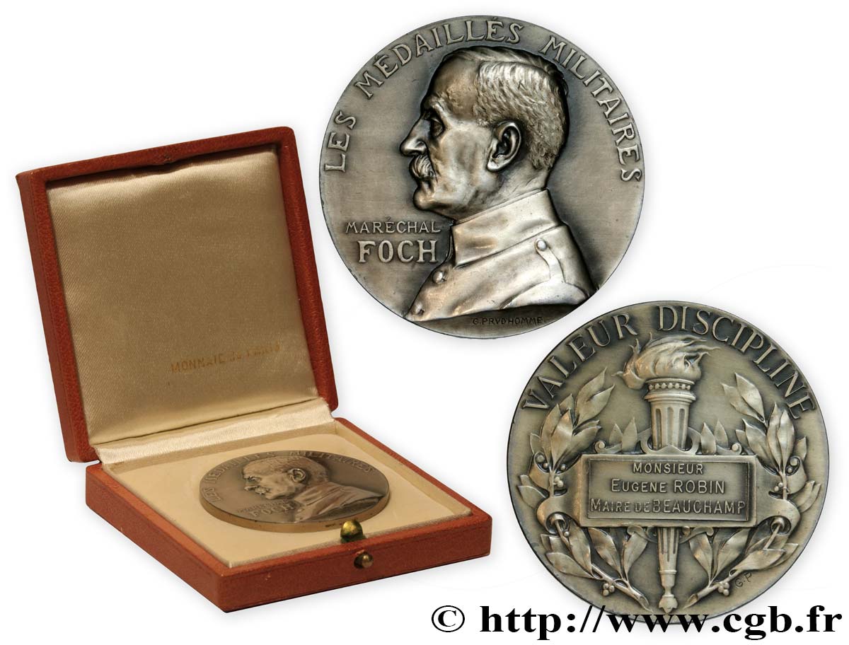 DRITTE FRANZOSISCHE REPUBLIK Médaille, Maréchal Foch, Valeur discipline VZ