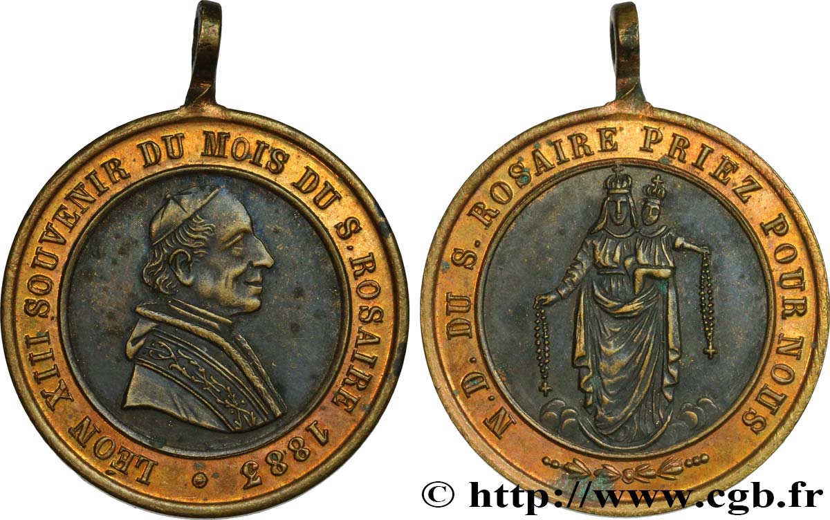 médaille religieuse Pape Léon XIII (4cm diamètre, en étain) | UK