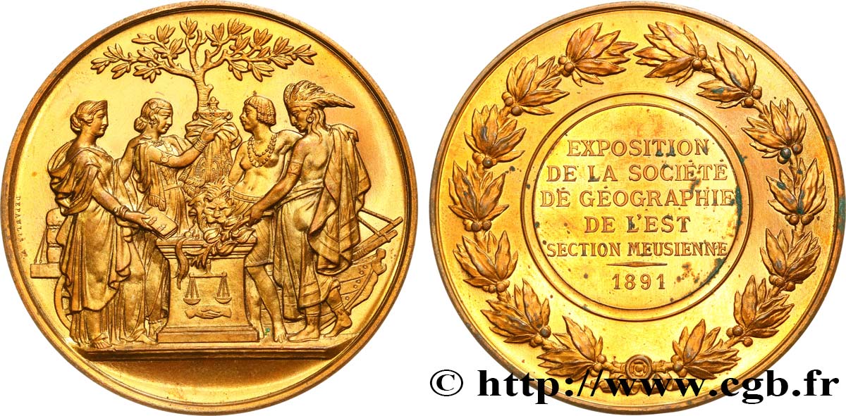 TROISIÈME RÉPUBLIQUE Médaille, Exposition de la société de géographie de l’Est SPL