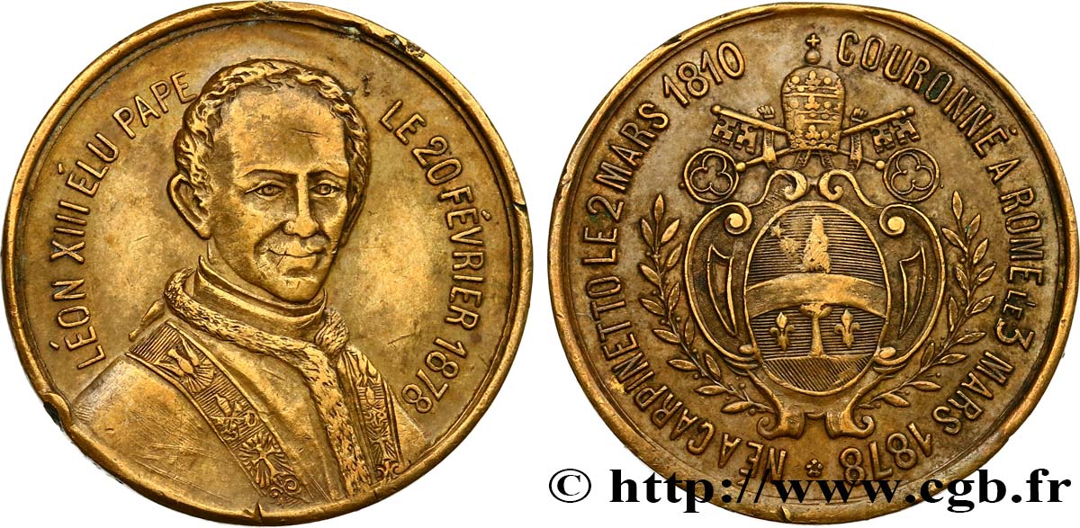 VATICAN AND PAPAL STATES Médaille du pape Léon XIII XF