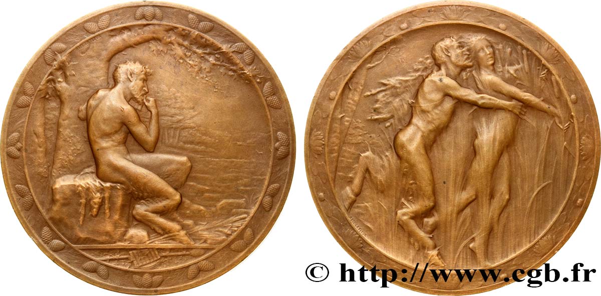 ART, PAINTING AND SCULPTURE Médaille, Le Faune AU