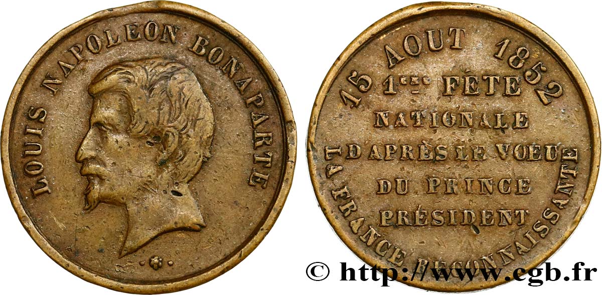 DEUXIÈME RÉPUBLIQUE Médaille, Fête nationale BC