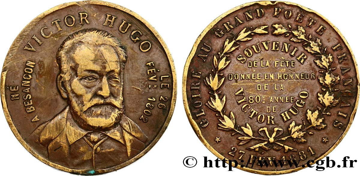 LITERATURE : WRITERS - POETS Souvenir de la fête pour Victor Hugo BB