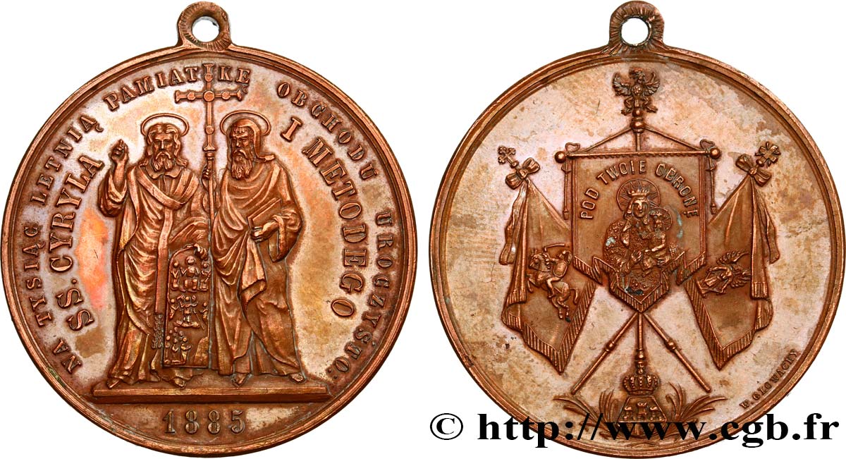 POLOGNE Médaille commémorative du millénaire des saints Cyrille et Méthode SUP