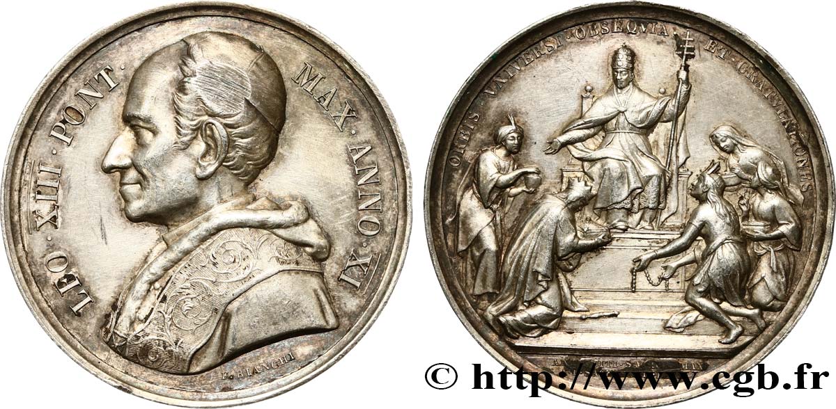 ITALIE - ÉTATS DE L ÉGLISE - LÉON XIII (Vincenzo Gioacchino Pecci) Médaille du pape Léon XIII AU