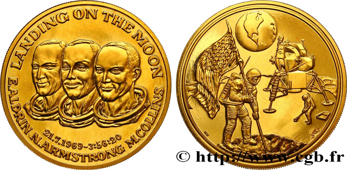 CONQUÊTE DE L ESPACE - EXPLORATION SPATIALE Médaille d’Apollo 11 - Landing on the Moon MS