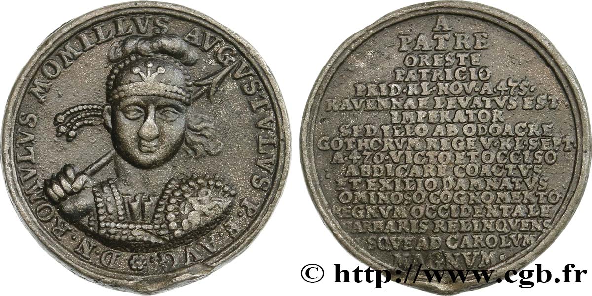 ITALY Médaille antiquisante, Romulus Augustule AU
