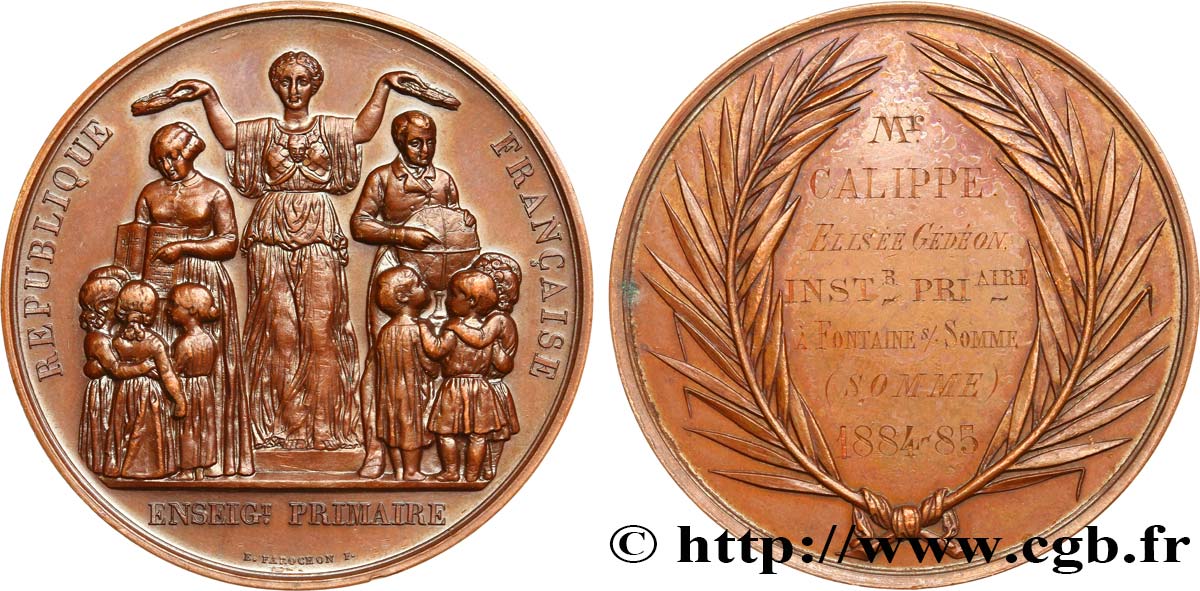 TERCERA REPUBLICA FRANCESA Médaille, Enseignement primaire EBC