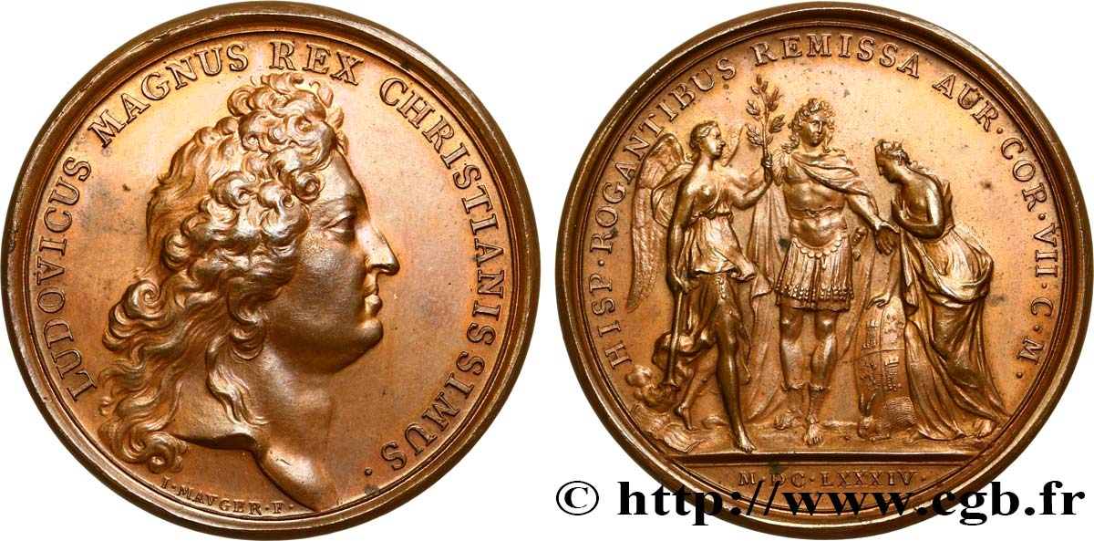 LOUIS XIV LE GRAND OU LE ROI SOLEIL Médaille, Remise aux Espagnols des contributions dues SUP