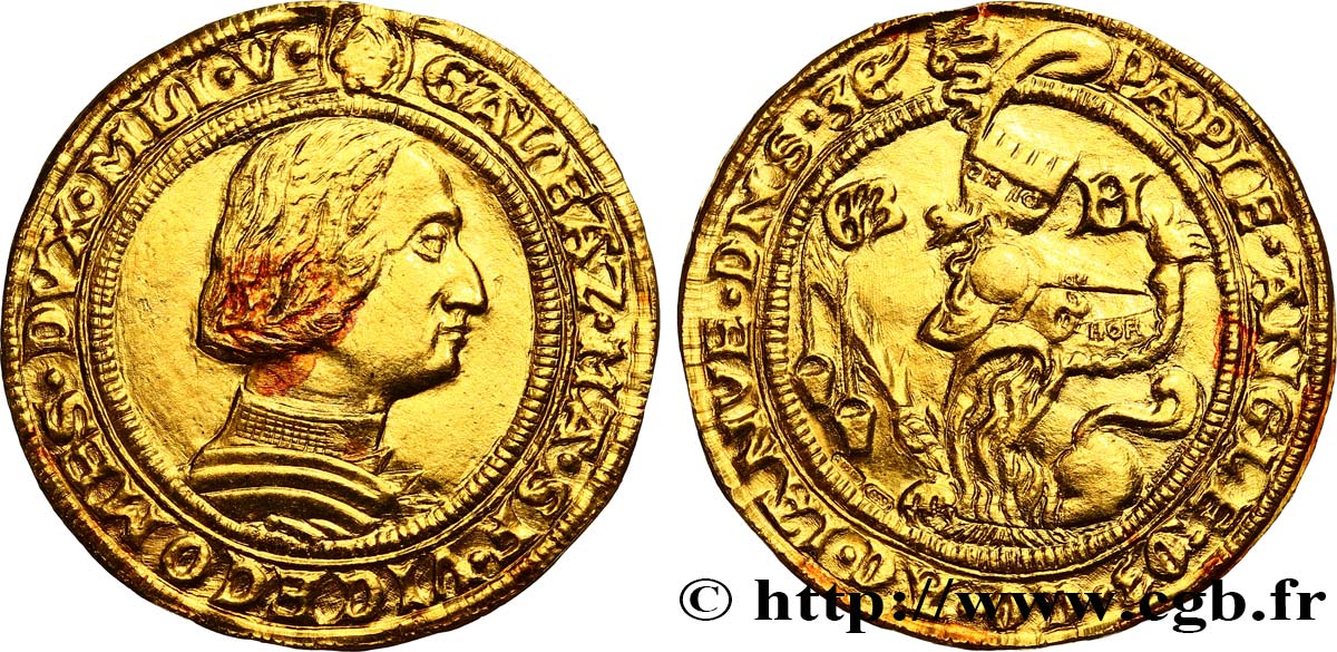 V REPUBLIC Reproduction d’une pièce de deux ducats, Galeazzo Sforza MS