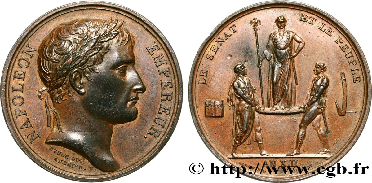 PREMIER EMPIRE / FIRST FRENCH EMPIRE Médaille du sacre de l empereur AU