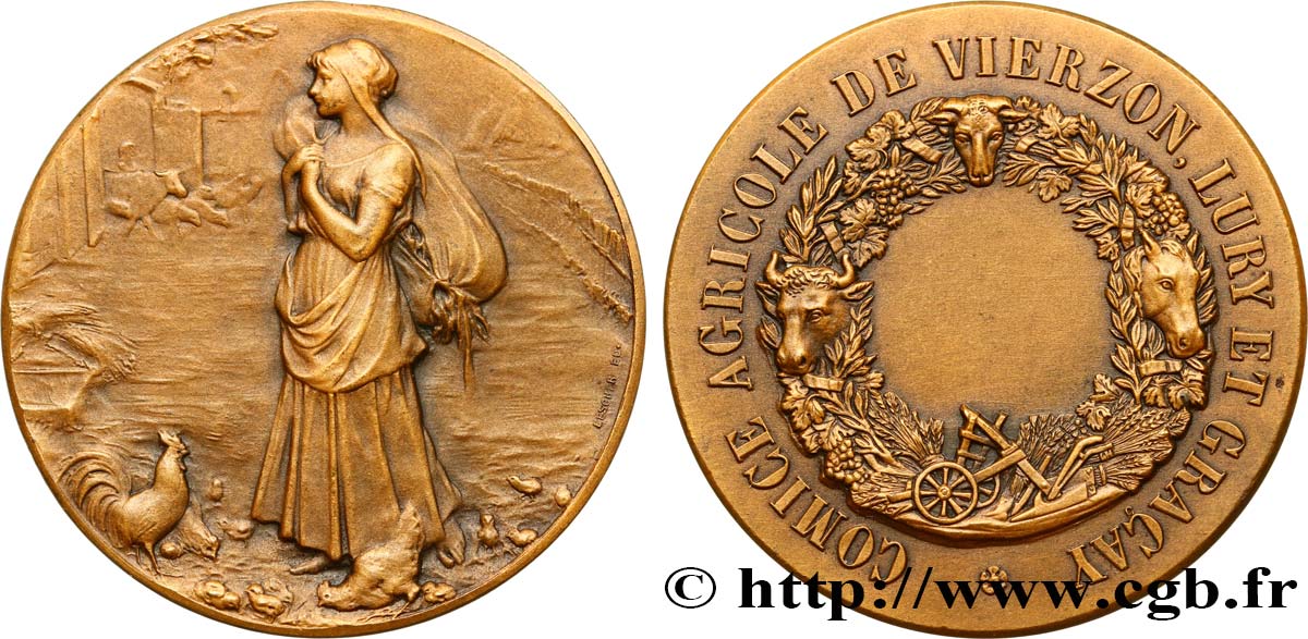 AGRICULTURAL, HORTICULTURAL, FISHING AND HUNTING SOCIETIES Médaille de Comice agricole  AU