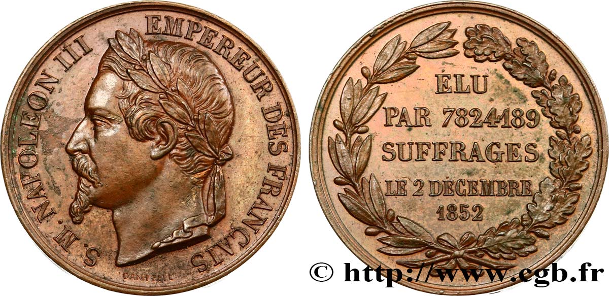 SECONDO IMPERO FRANCESE Médaille pour la proclamation de l’empire SPL