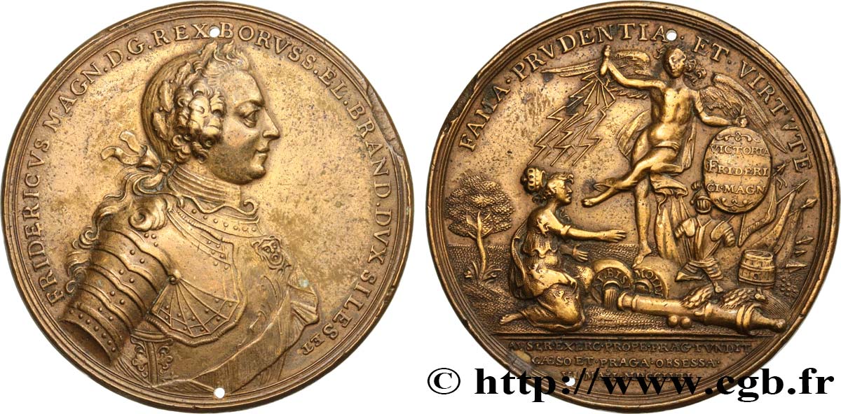 GERMANY - KINGDOM OF PRUSSIA - FREDERICK II THE GREAT Médaille, bataille de Prague XF