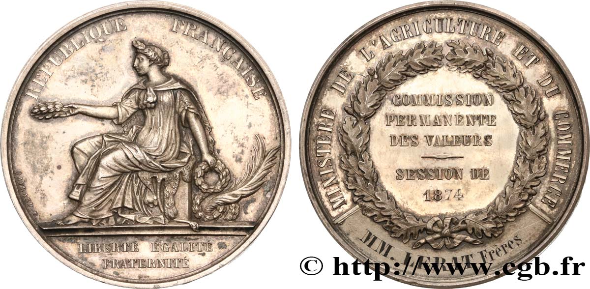 III REPUBLIC Médaille de récompense, Commission permanente des valeurs AU