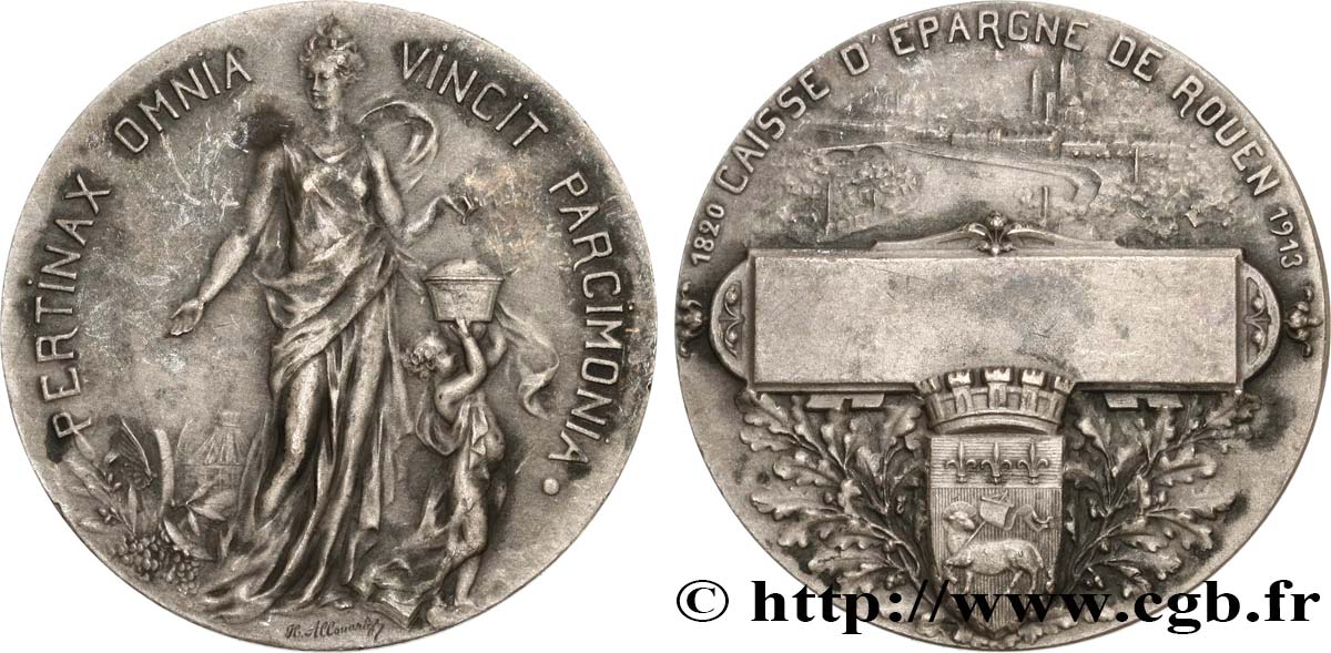 CAISSES D ÉPARGNE Médaille, Caisse d’épargne de Rouen TTB