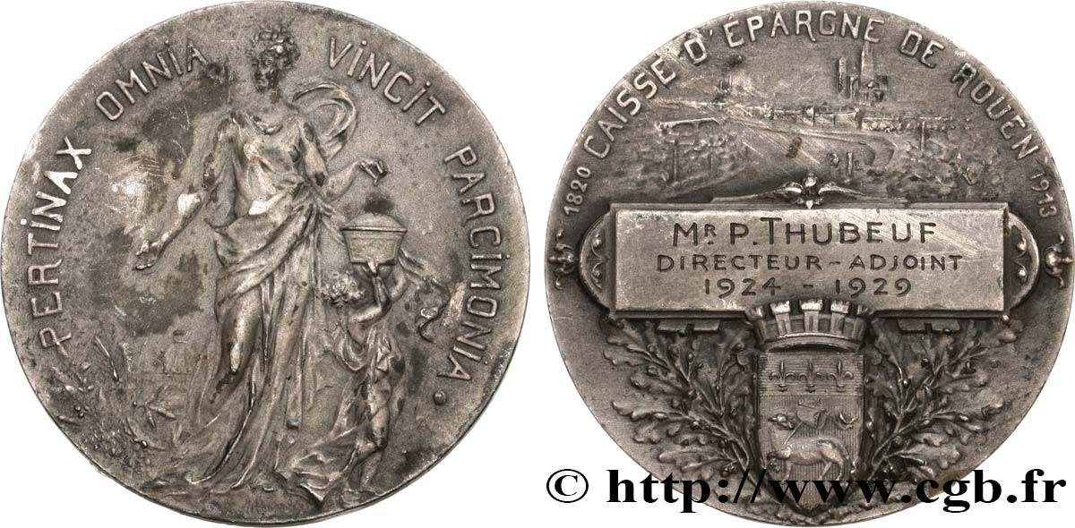 CAISSES D ÉPARGNE Médaille, Caisse d’épargne de Rouen XF