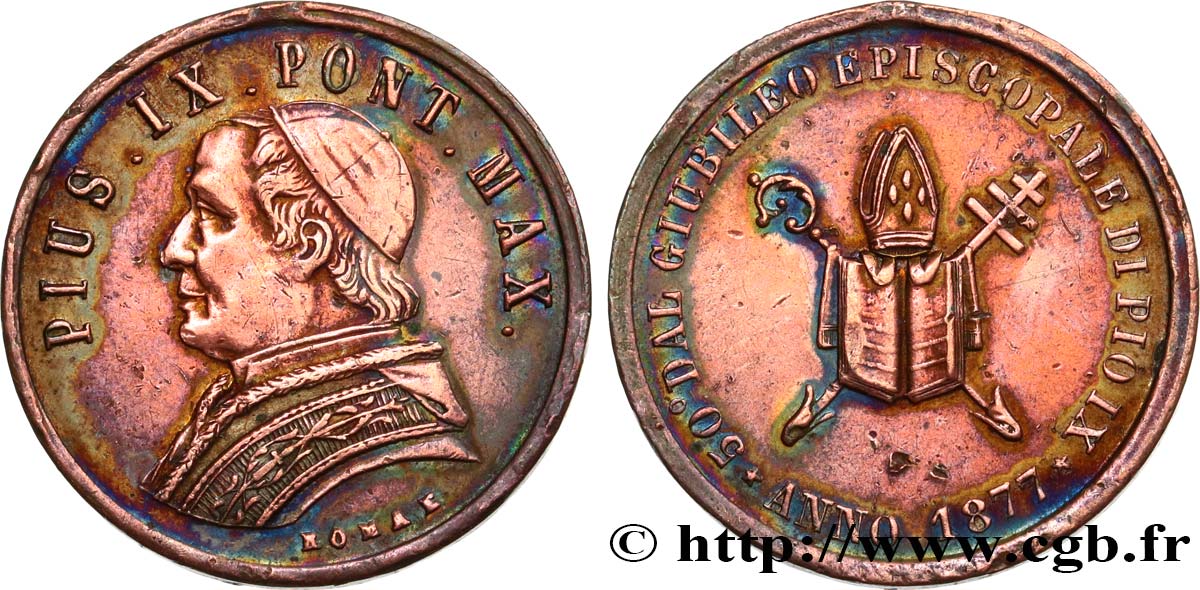 VATICAN ET ÉTATS PONTIFICAUX Médaille du pape Pie IX TTB