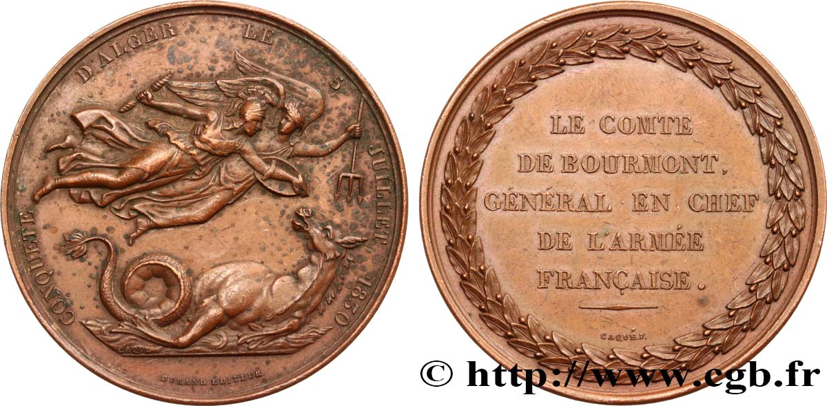 ALGÉRIE - LOUIS PHILIPPE Médaille, Prise d Alger par le comte de Bourmont MBC+
