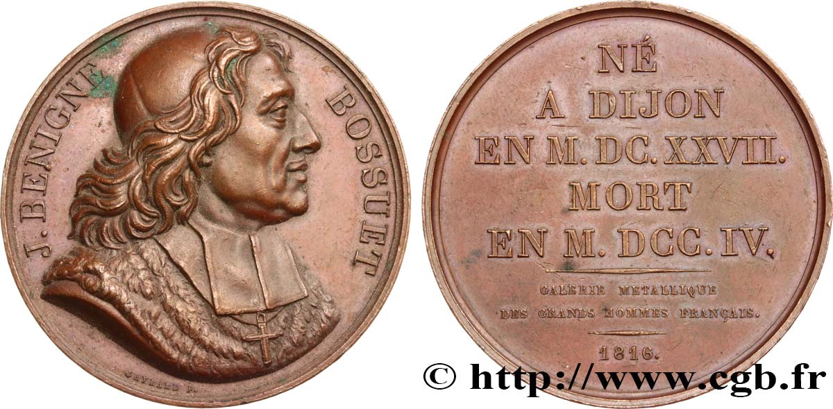 GALERIE MÉTALLIQUE DES GRANDS HOMMES FRANÇAIS Médaille, Jacques-Bénigne Bossuet SUP