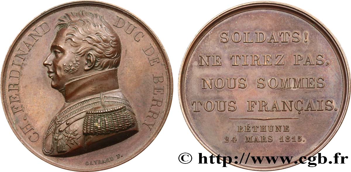LUIGI XVIII Médaille, Paroles du duc de Berry SPL