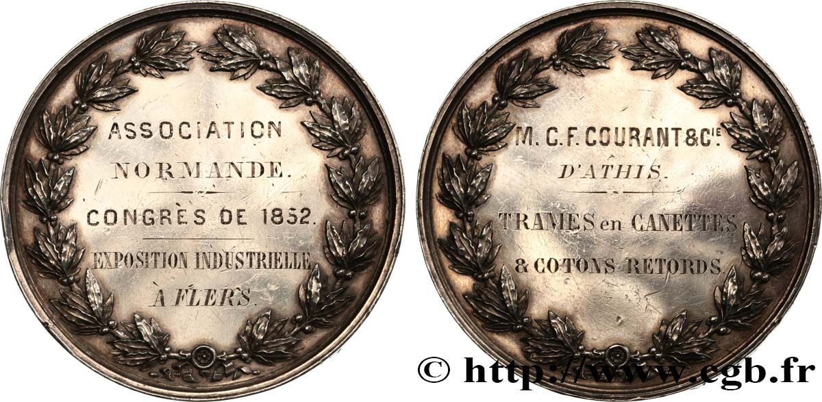 SECONDO IMPERO FRANCESE Médaille de récompense, Exposition industrielle q.SPL
