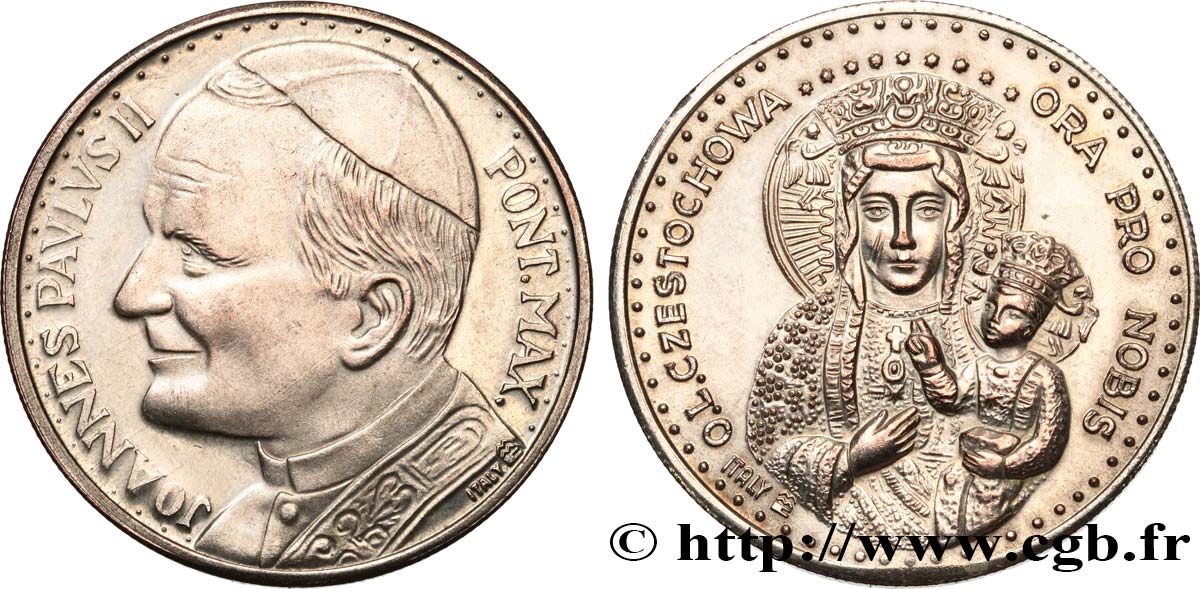 JEAN-PAUL II (Karol Wojtyla) Médaille , Jean-Paul II, Vierge à l’enfant MBC+