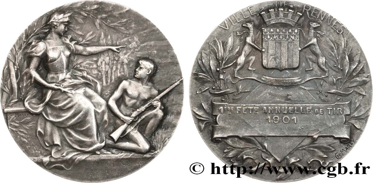 TIR ET ARQUEBUSE Médaille, 1ere Fête annuelle de tir AU