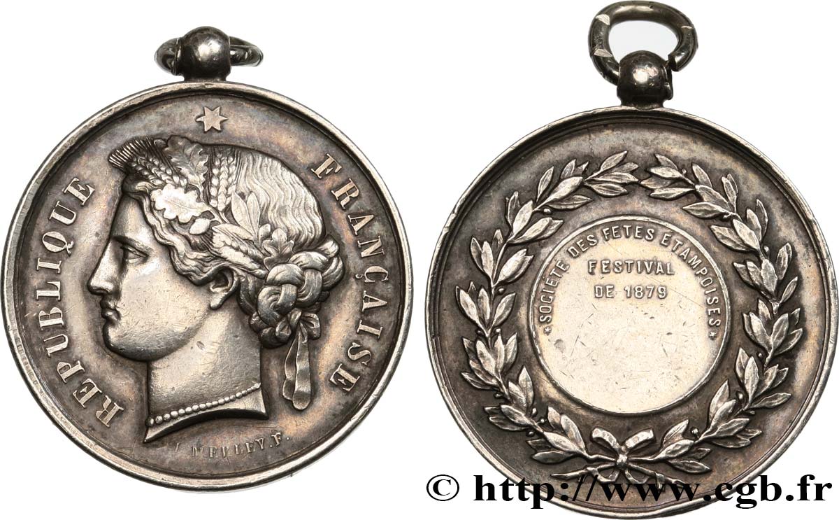 III REPUBLIC Médaille de récompense, Société des fêtes étampoises XF