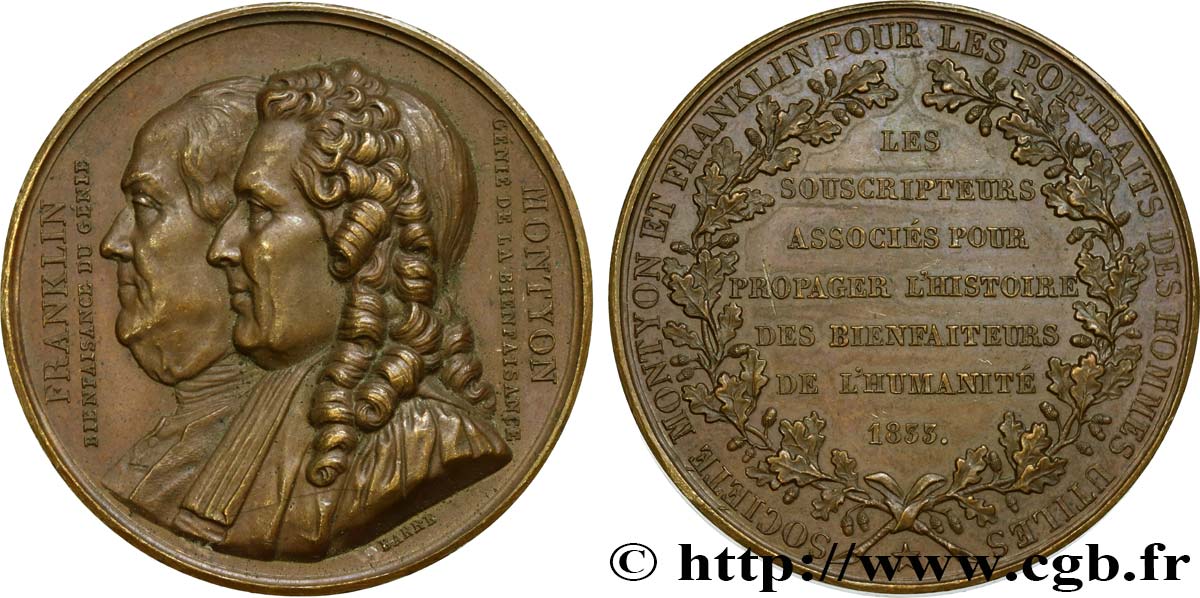 LOUIS-PHILIPPE Ier Médaille de la société Franklin et Montyon SUP