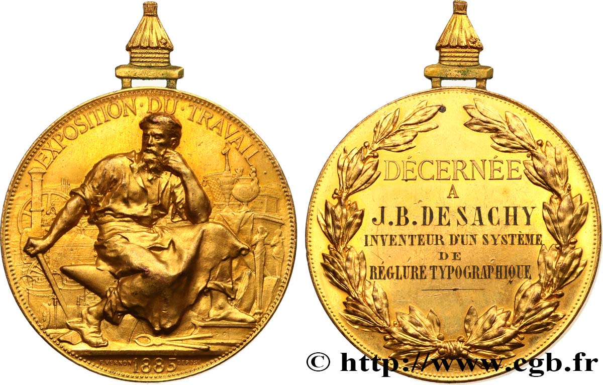 TERCERA REPUBLICA FRANCESA Médaille, Exposition du travail EBC