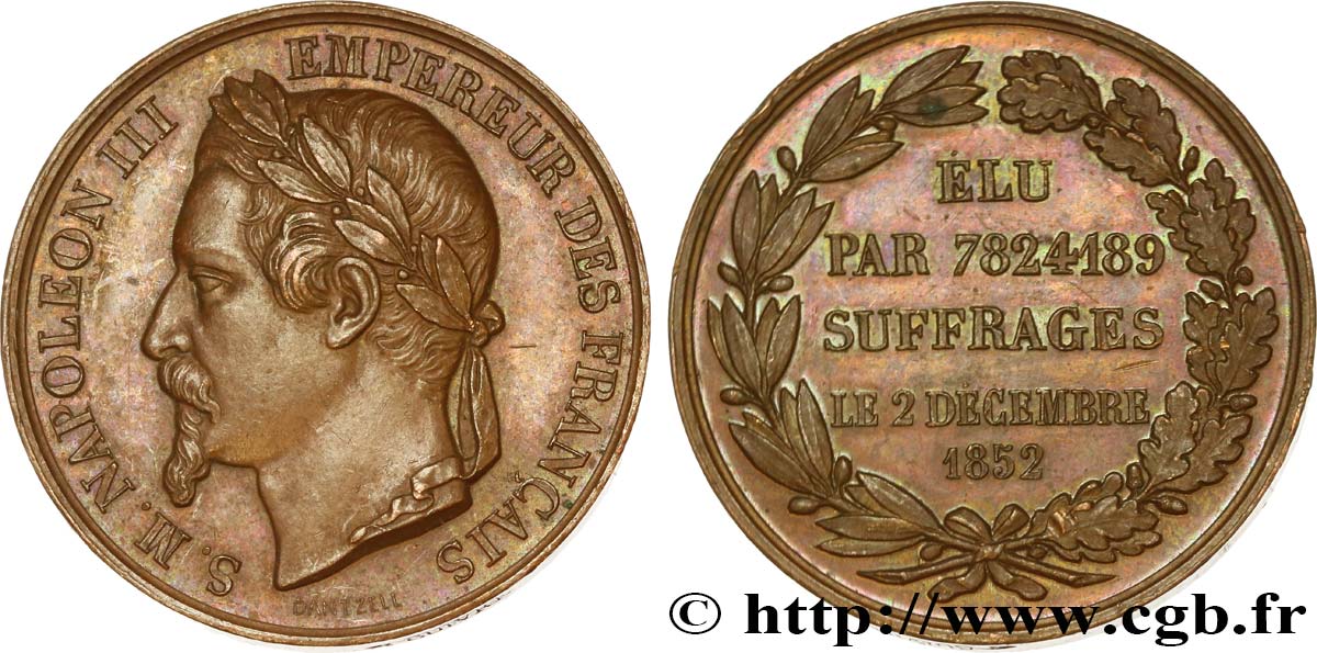 SECONDO IMPERO FRANCESE Médaille pour la proclamation de l’empire SPL