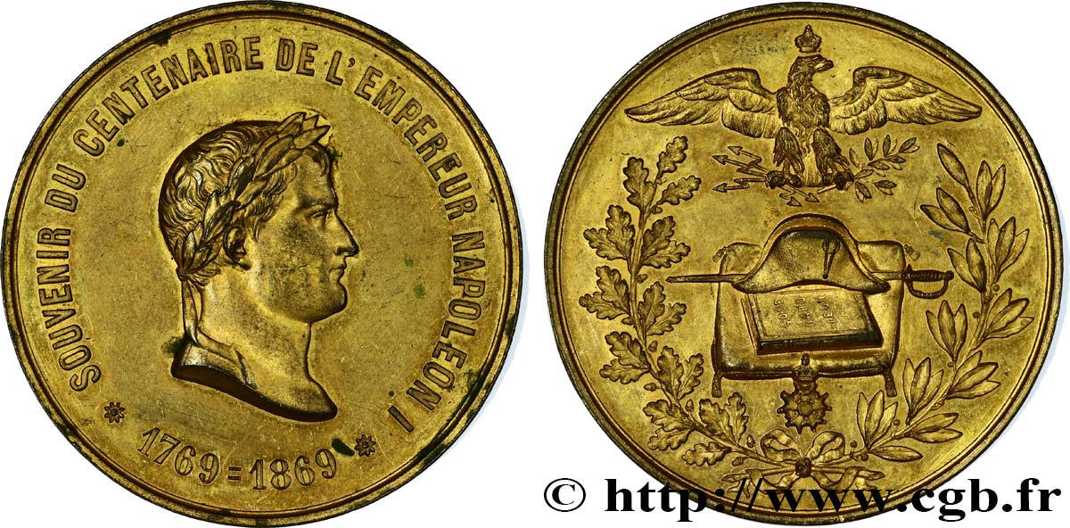 SECOND EMPIRE Médaille, Centenaire de l’empereur Napoléon Ier SUP