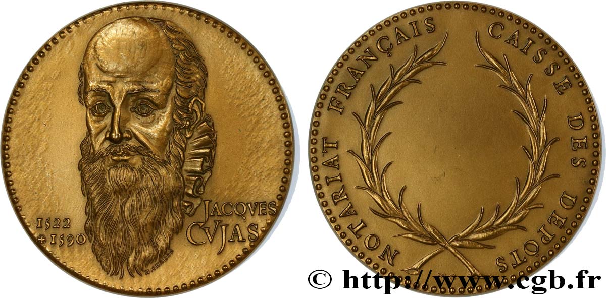 NOTAIRES DU XIXe SIECLE Médaille, Jacques Cujas, Notariat français, caisse des dépôts EBC