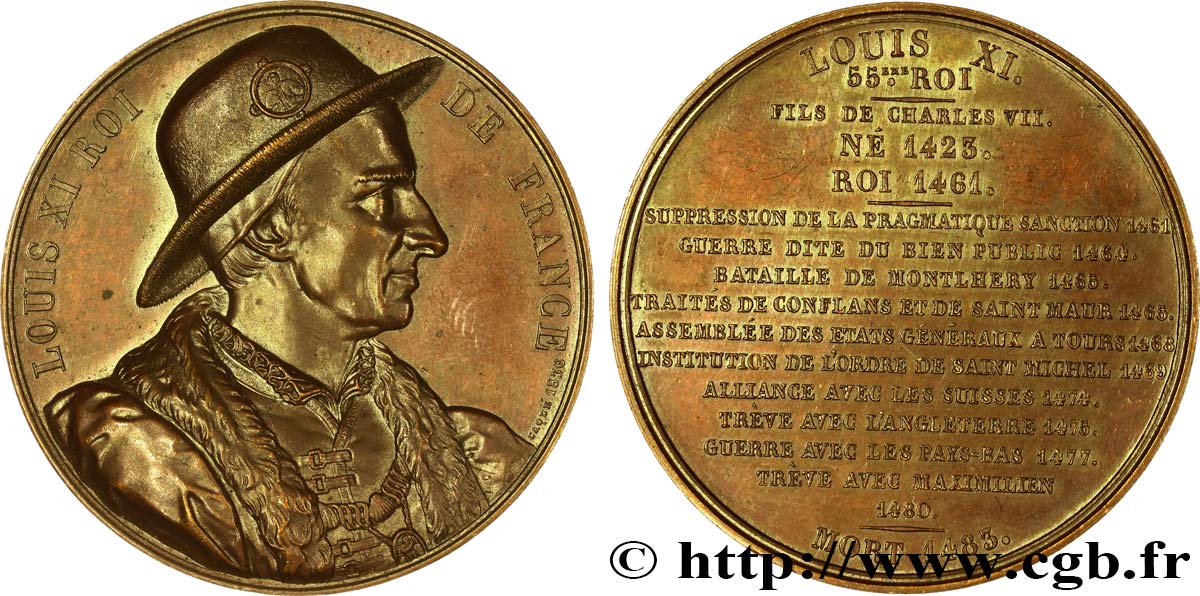 LUIGI FILIPPO I Médaille, Roi Louis XI SPL