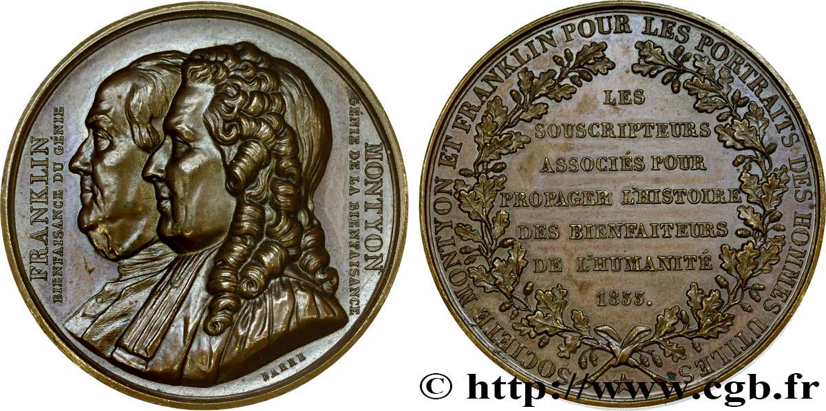 LOUIS-PHILIPPE Ier Médaille de la société Franklin et Montyon SUP