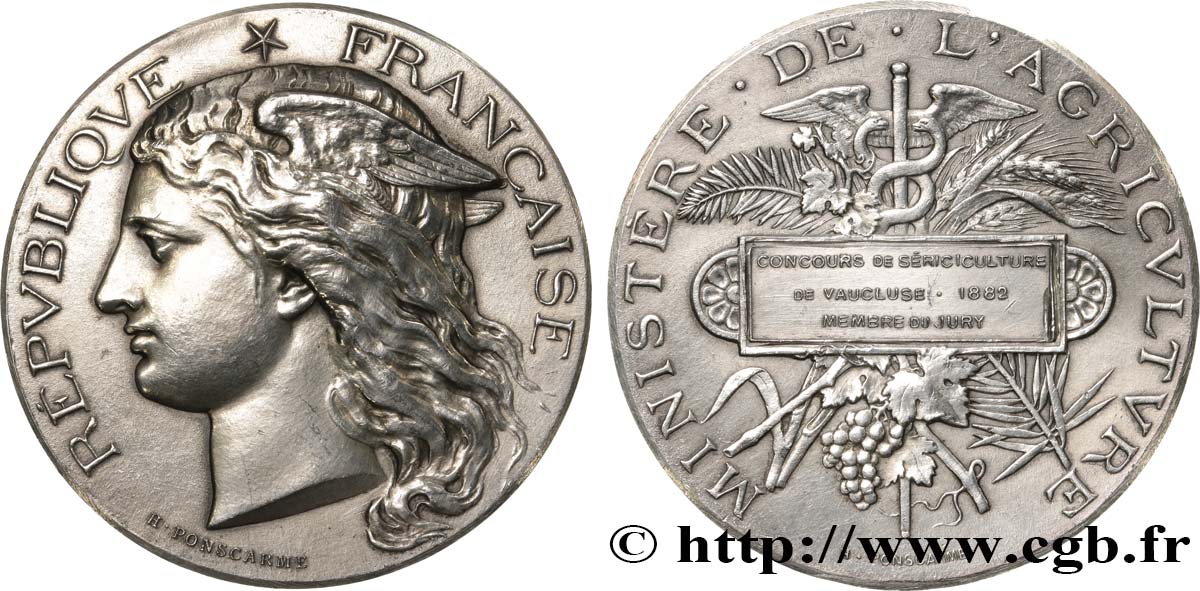 DRITTE FRANZOSISCHE REPUBLIK Médaille, Concours de sériciculture fVZ
