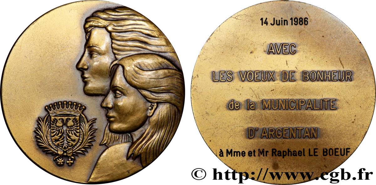 AMOUR ET MARIAGE Médaille, Voeux de bonheur aux mariés AU