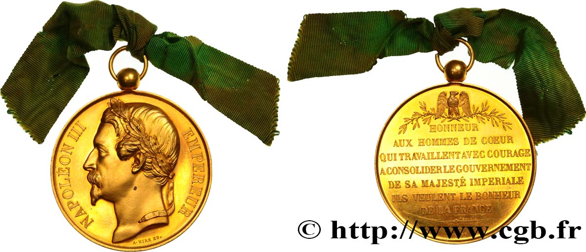 SECONDO IMPERO FRANCESE Médaille, Hommage aux ministres de Napoléon III SPL
